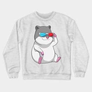 Hamster with Glasses Crewneck Sweatshirt